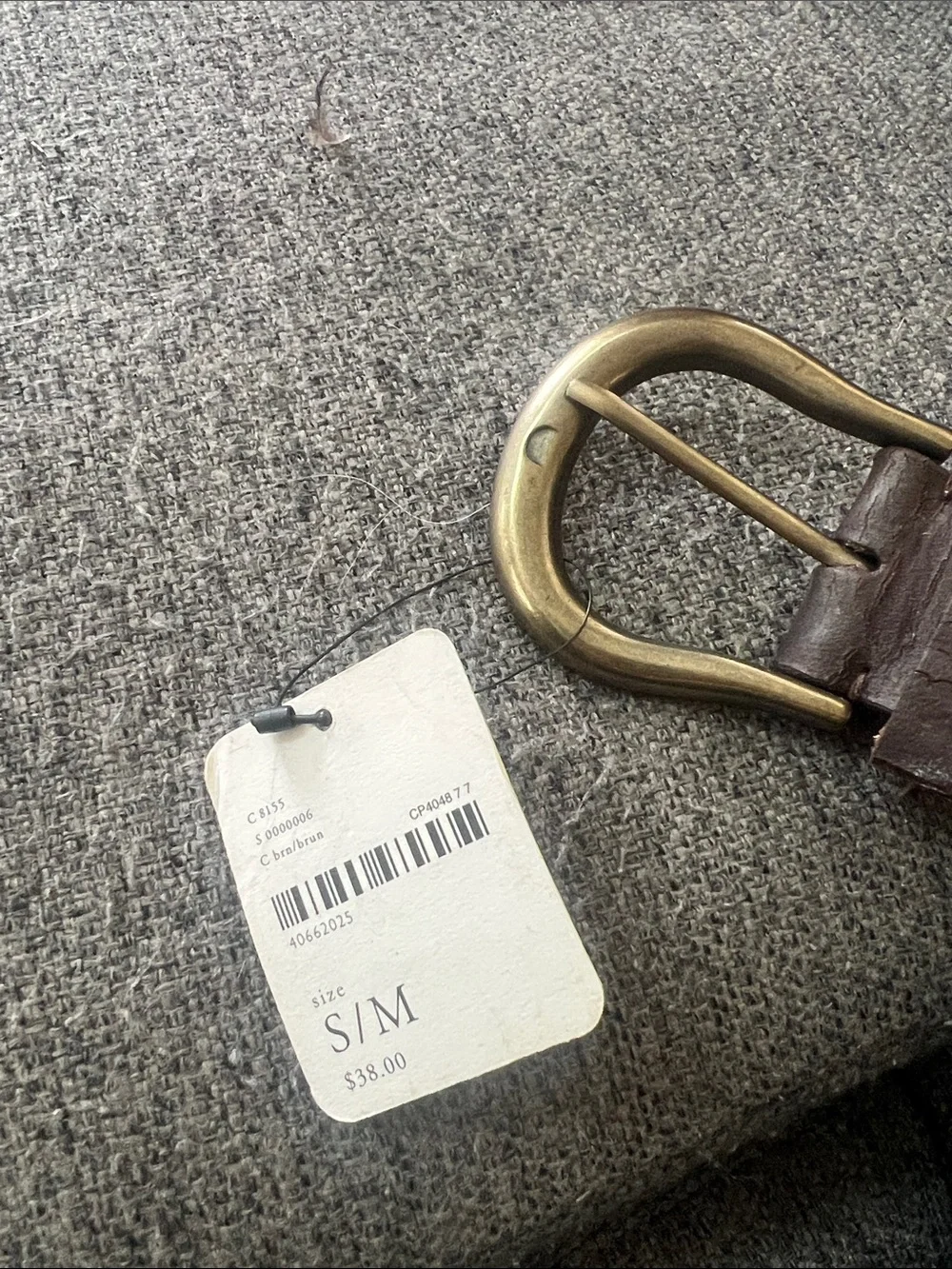 Free People brown Suede distressed  Belt with Gold  Detail - Picture 3 of 5